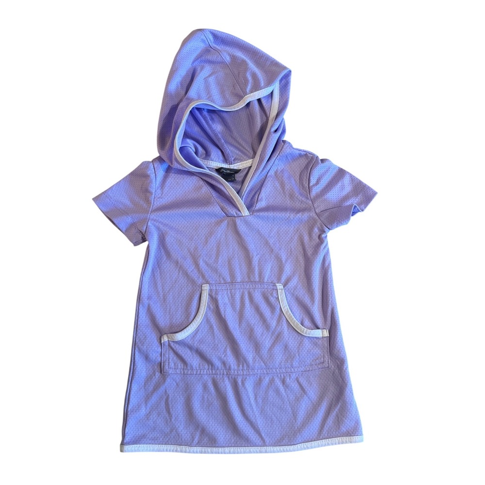 Eddie Bauer Kids 3T Purple Mesh Short Sleeve Hooded‎ Cover-Up Dress RN157622
